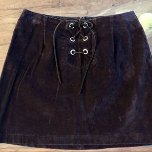 Faux suede brown miniskirt
